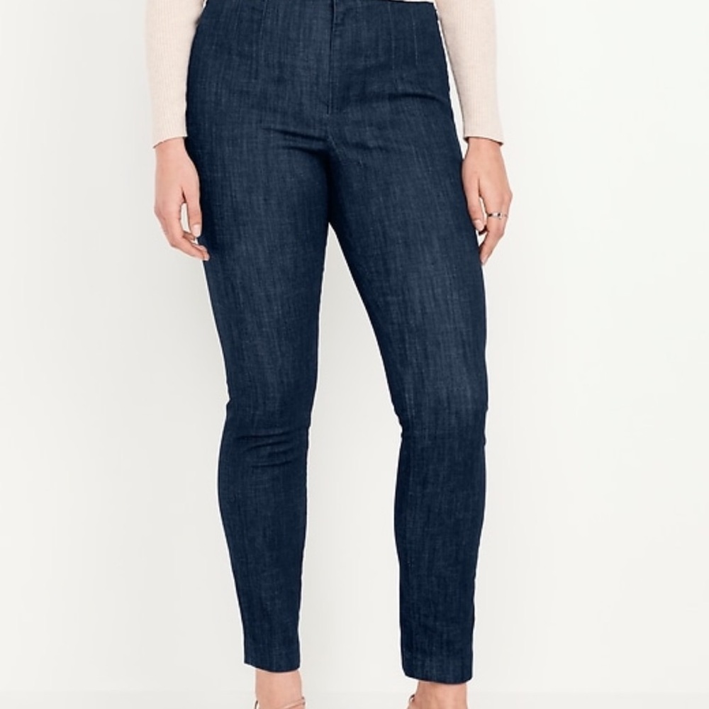 Old Navy Extra High Rise Polished Pixie Skinny Ankle Jeans Dark Wash